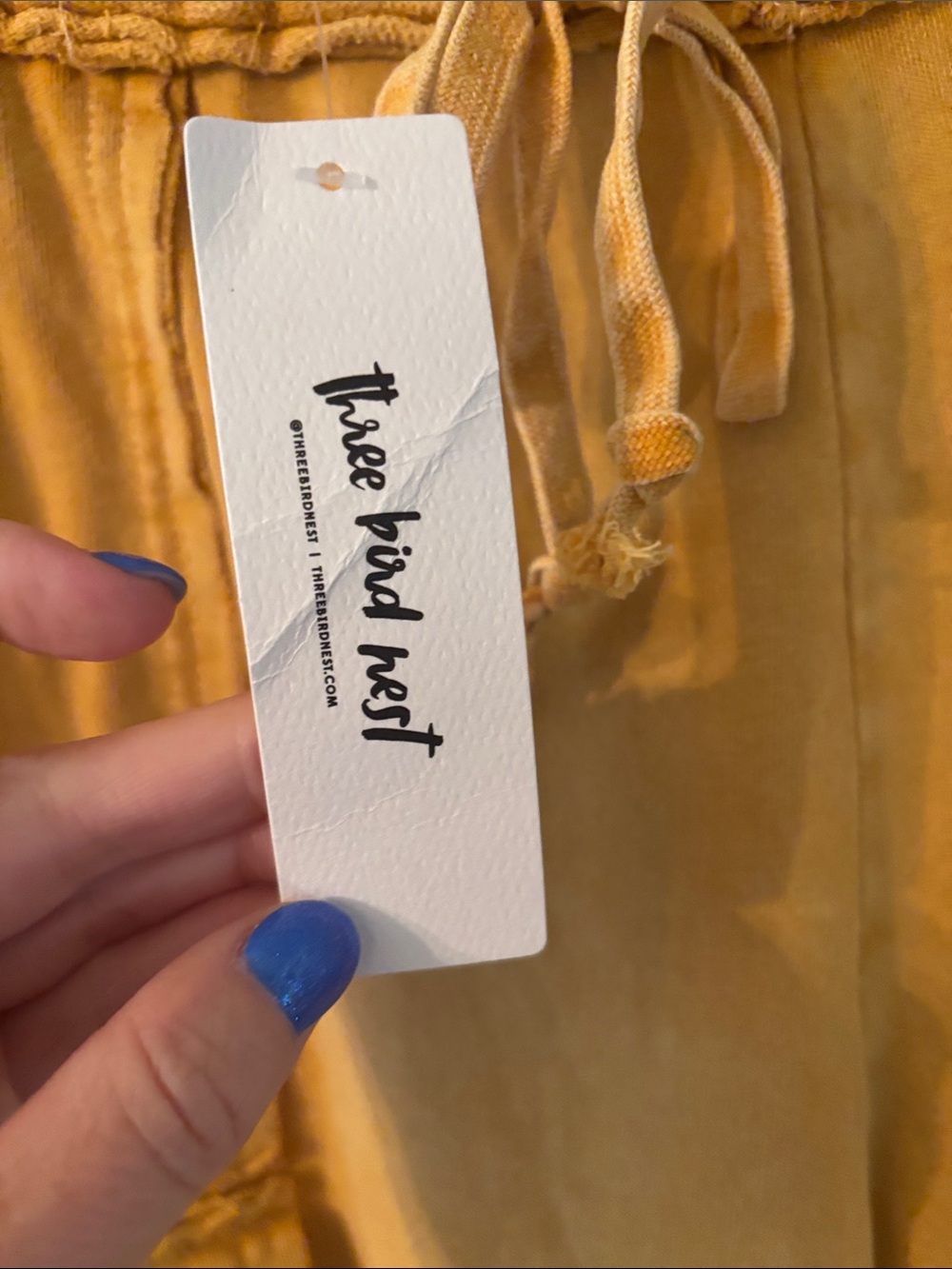 Three Bird Nest Golden Mustard Wide-Leg Cargo Pants - Picture 3 of 5